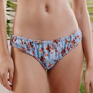 NWT UO Out From Under Monaco Ruched Blue Floral Bikini Bottom